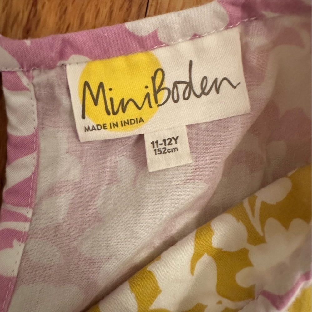 Mini Boden Floral Boho Cotton Dress Size 11-12yr #j6 - Picture 6 of 9